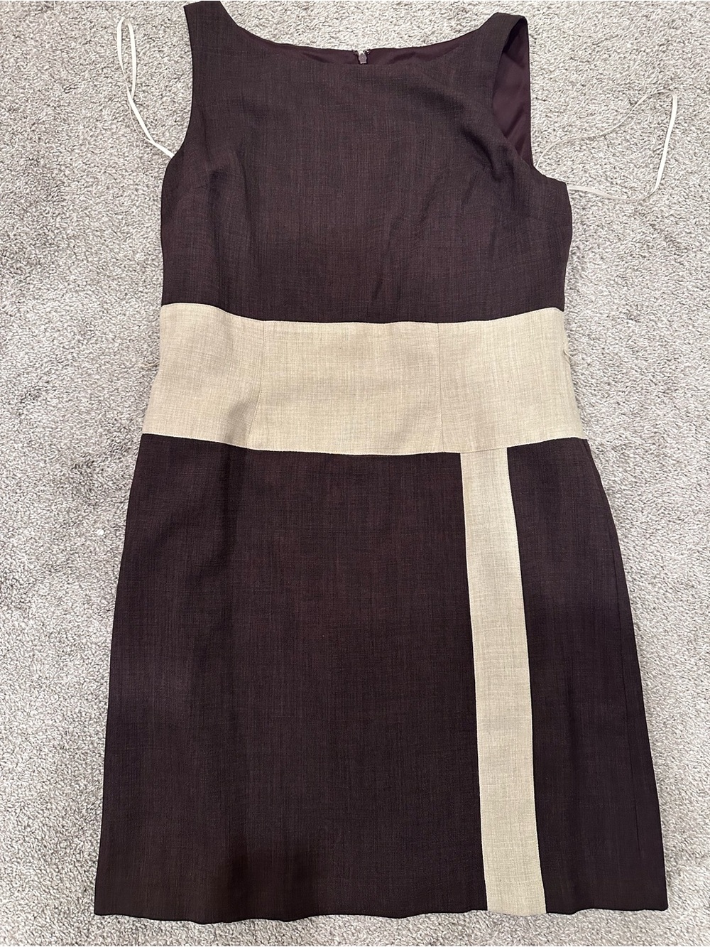 Kasper Women’s Brown and Cream Colorblock Sheath Dress